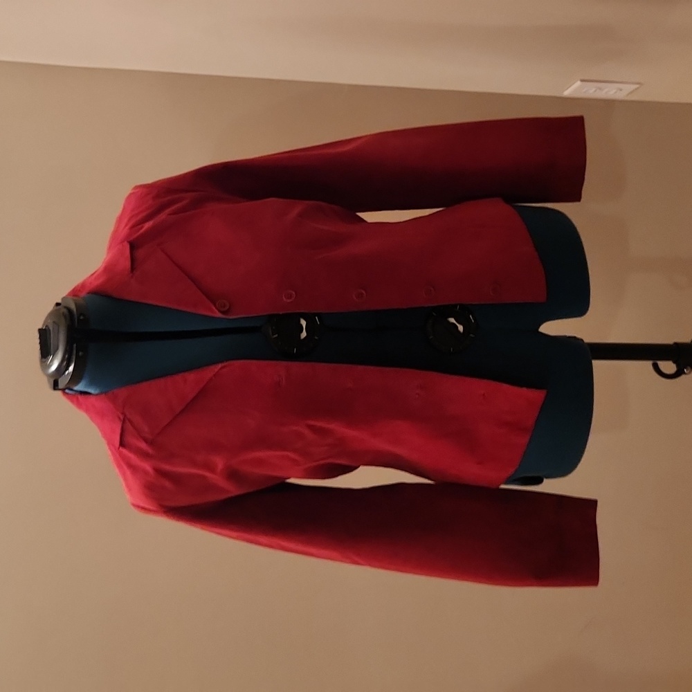 Red suede blazer